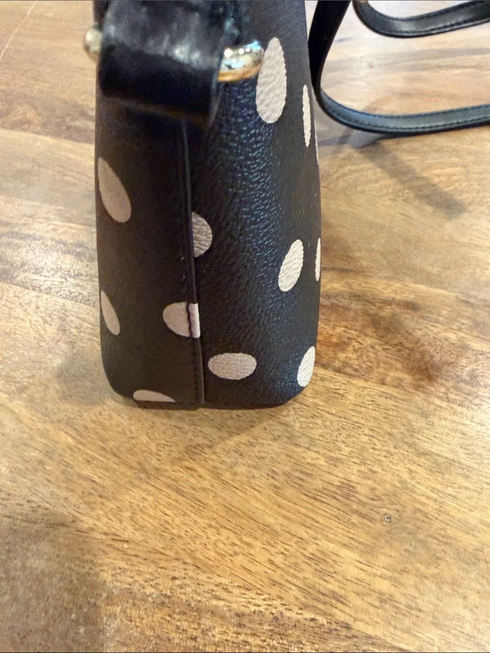 kate spade Black Tote with Light Pink Polka Dots